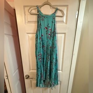 Torrid Floral High-Low Dress in Aqua